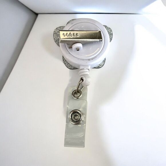 Playful Paw Print Patriotic Badge Reel – Acrylic Retractable ID Holder - Picture 3 of 3